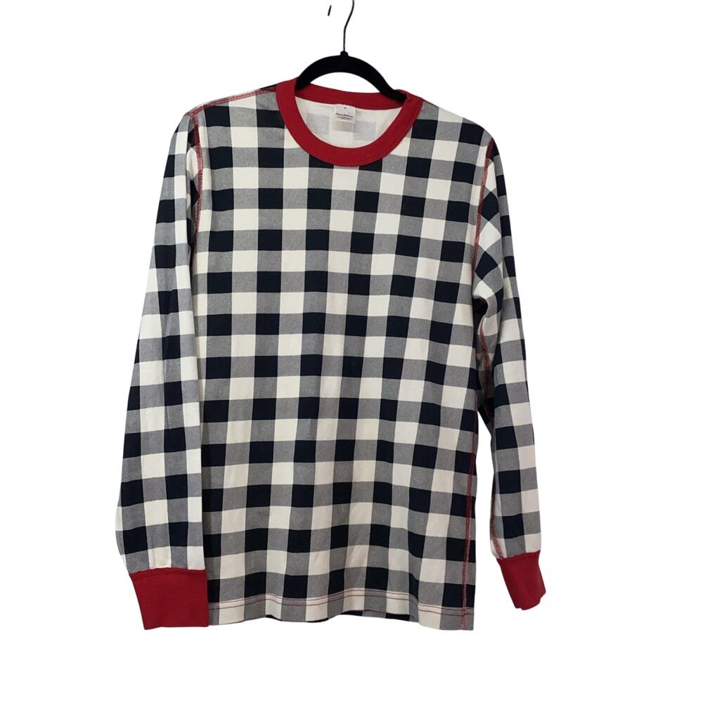 Hanna Andersson Long Sleeve Buffalo Check Pajama Top Medium 100% Organic Cotton